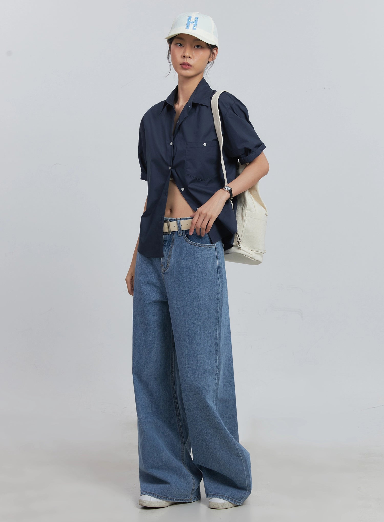 Daniela High Waisted Wide Leg Jeans for Women - Stretchy Comfort Denim Pants - Perfect for Casual Outings, Office Wear & Date Nights
