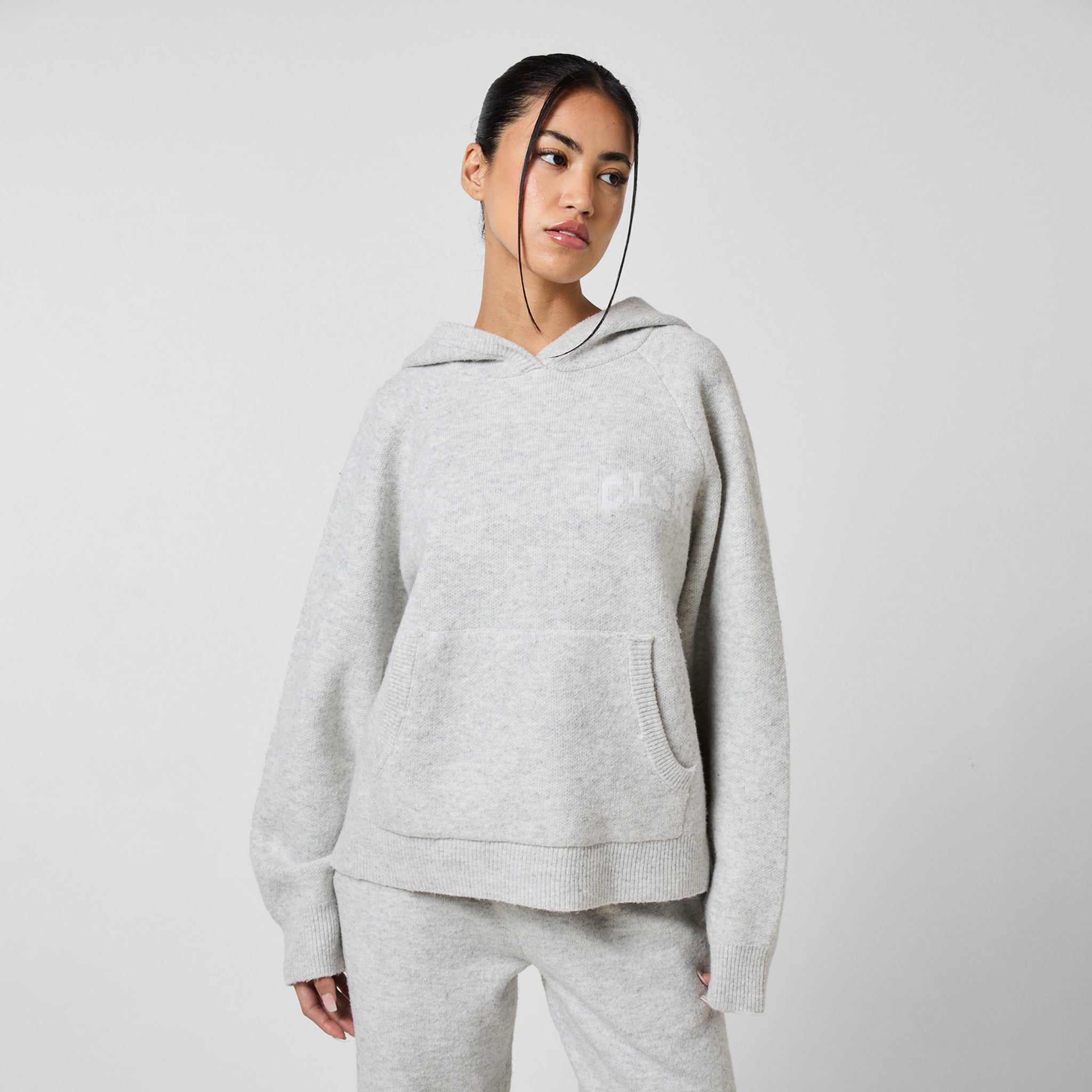 Premium Knit CLSR Hoodie for Men & Women | Light Grey Marl | Cozy Casual Wear for Fall & Winter | Perfect for Outdoor Activities & Lounge