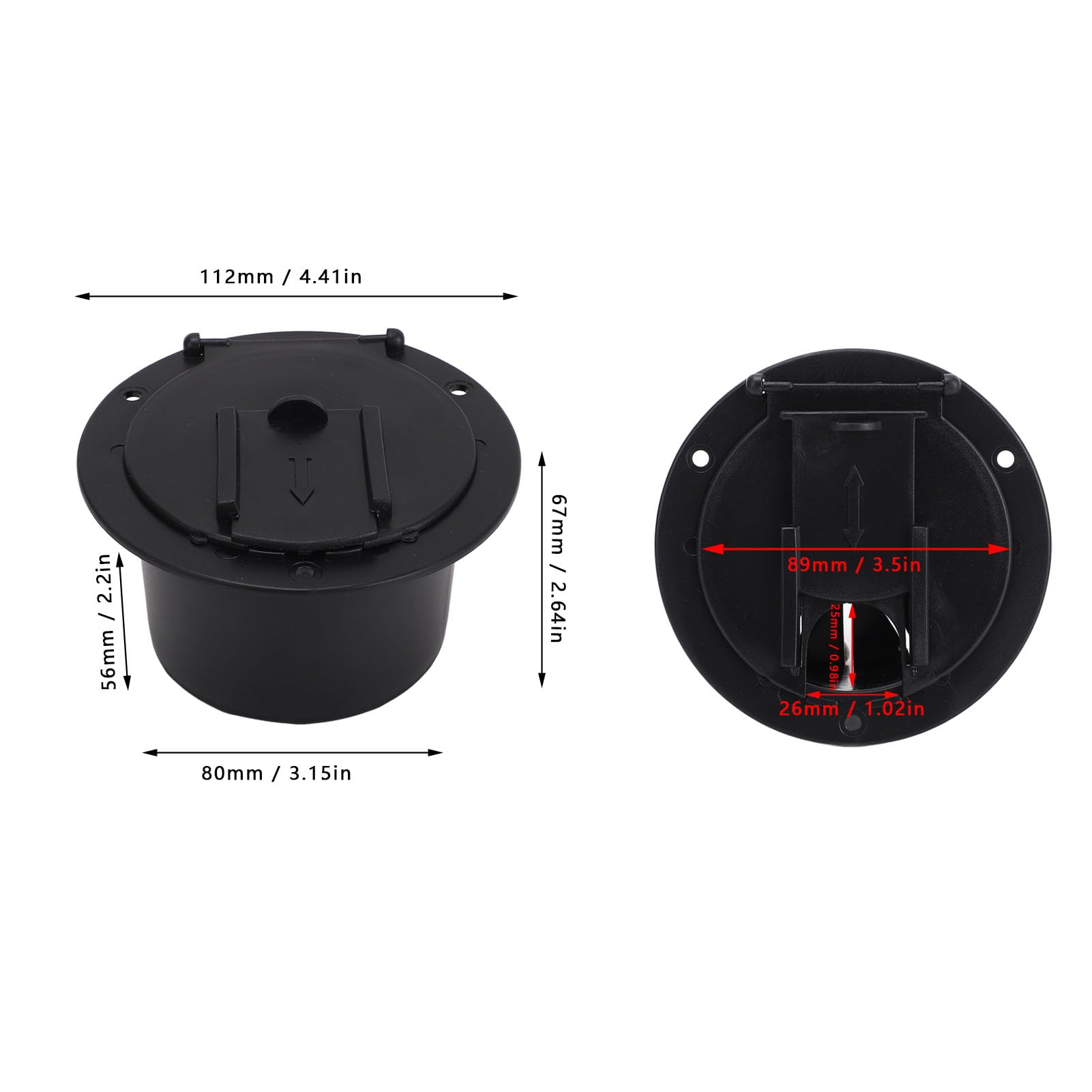 RV Electrical Cable Hatch Cover - 50 Amp Round Power Cord Access Port for RV Trailers & Campers (2-Pack) - Weatherproof Electric Hookup Solution for Outdoor Camping & RV Parks