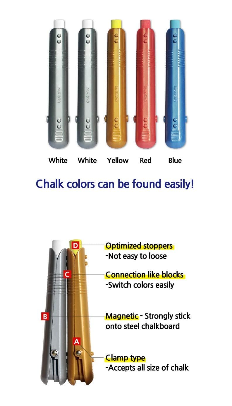 5-Piece Multi Chalk Holder Set - Pastel Chalk Organizer for Artists & Teachers | Perfect for Classroom, Art Studio & Sidewalk Drawing