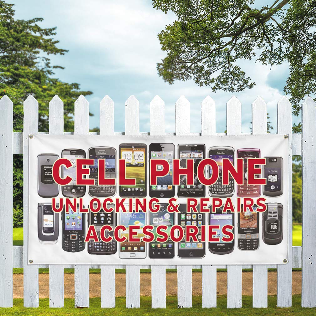 Durable Vinyl Banner 48x96 Inches - Weatherproof Outdoor Sign with 8 Grommets for Phone Repair Shops, Retail Stores & Industrial Yard Signs | Multiple Sizes Available for Business Advertising & Event Promotion