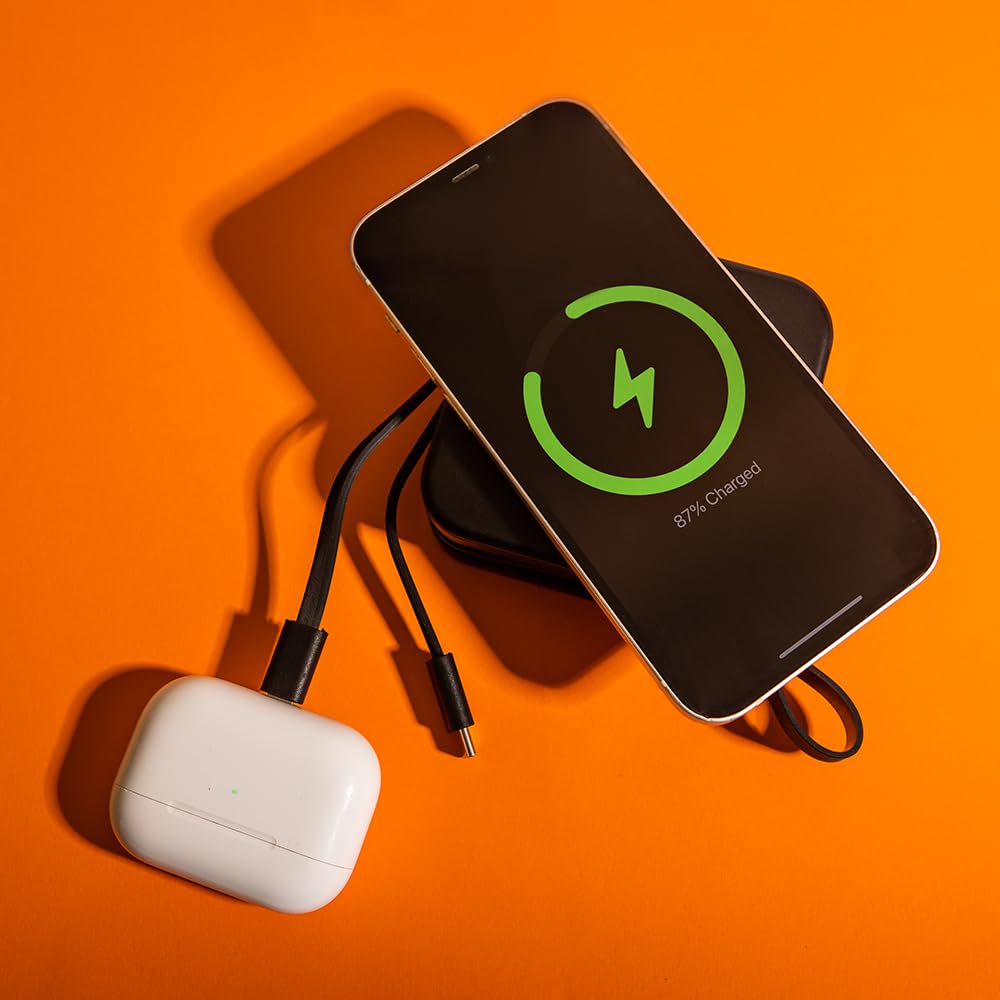 Travelpod 5-in-1 Portable Travel Charger Power Bank - 10,000mAh with Global Adapters | Wireless Charging, Built-in Lightning & USB-C Cables | Foldable AC Plug - Perfect for International Travel, Business Trips & On-the-Go Charging