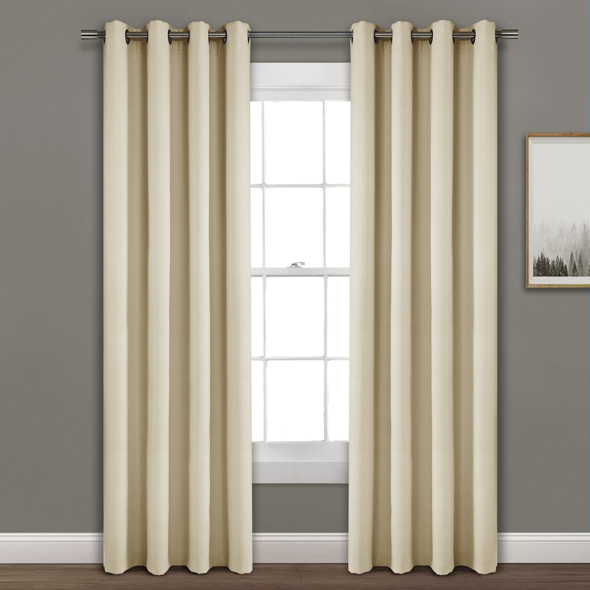 Blackout Window Curtains - Faux Linen Fabric for Complete Darkness & Light Blocking - Perfect for Bedrooms, Home Theater & Nursery (Set of 2 Panels)