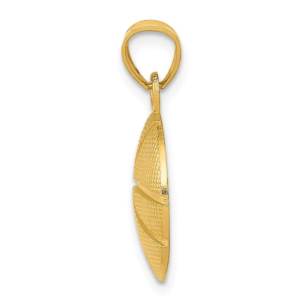 Roy Rose Jewelry 14K Yellow Gold Basketball Pendant Necklace for Men - Elegant Sports Jewelry Gift for Basketball Lovers, Players & Fans - Perfect for Games, Parties & Special Occasions