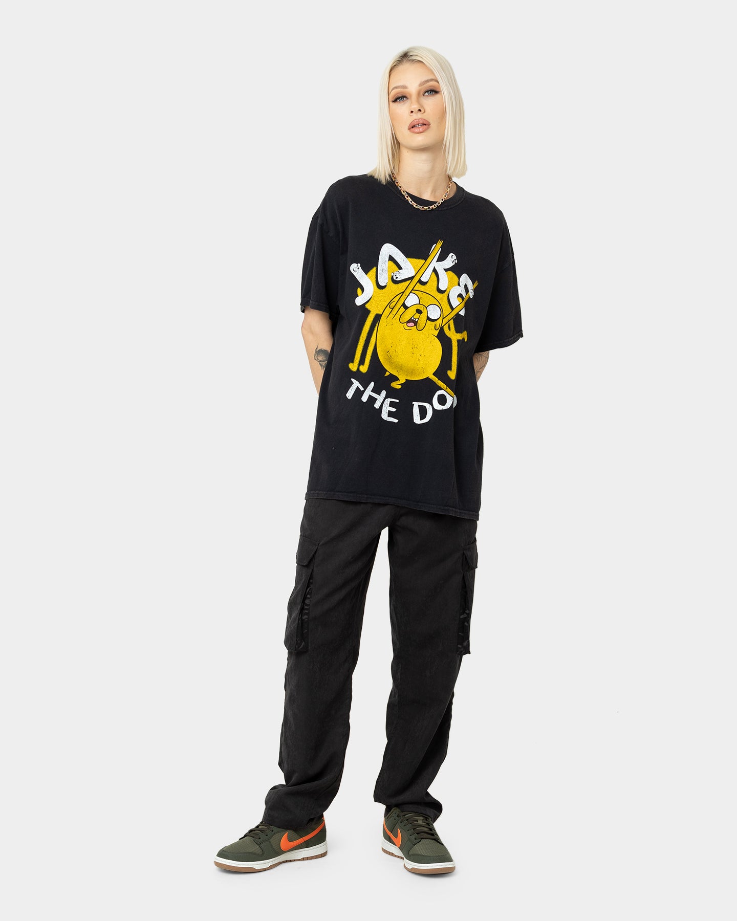 Vintage Adventure Time Jake The Dog Graphic T-Shirt - Black Wash Retro Cartoon Tee for Men & Women - Perfect for Cosplay, Casual Wear & Fan Collectibles