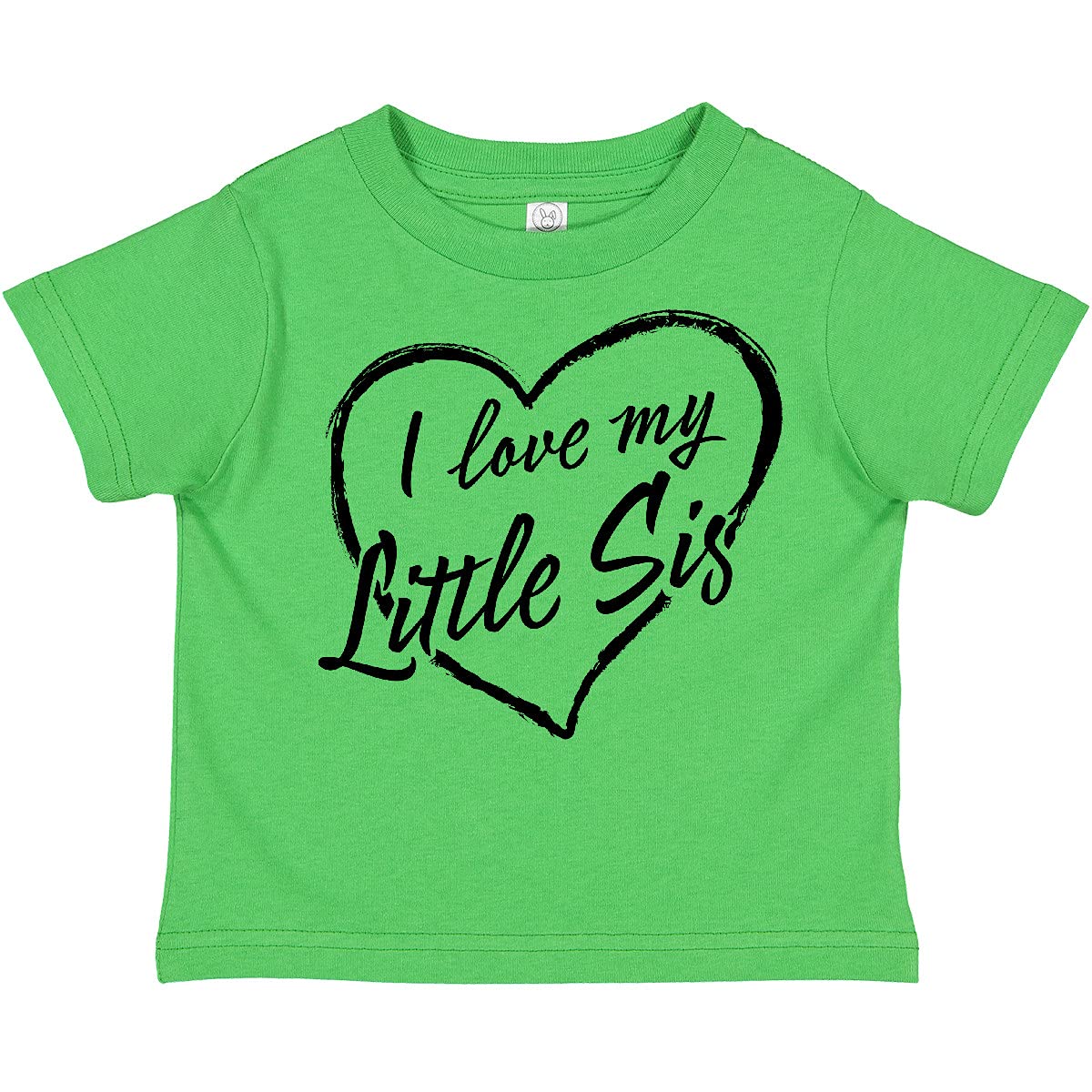 Inktastic I Love My Little Sis Black Chalk Heart Toddler T-Shirt - Cute Sibling Matching Outfits for Toddler Girls