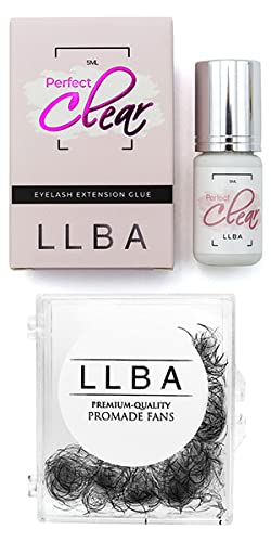 LLBA Promade Fans & Lash Glue - Handmade Volume Eyelashes with Black Adhesive | Fast Drying (0.5-1.5 sec) | Long Lasting & Easy to Apply | Perfect for Daily Wear, Special Occasions & Professional Makeup Artists