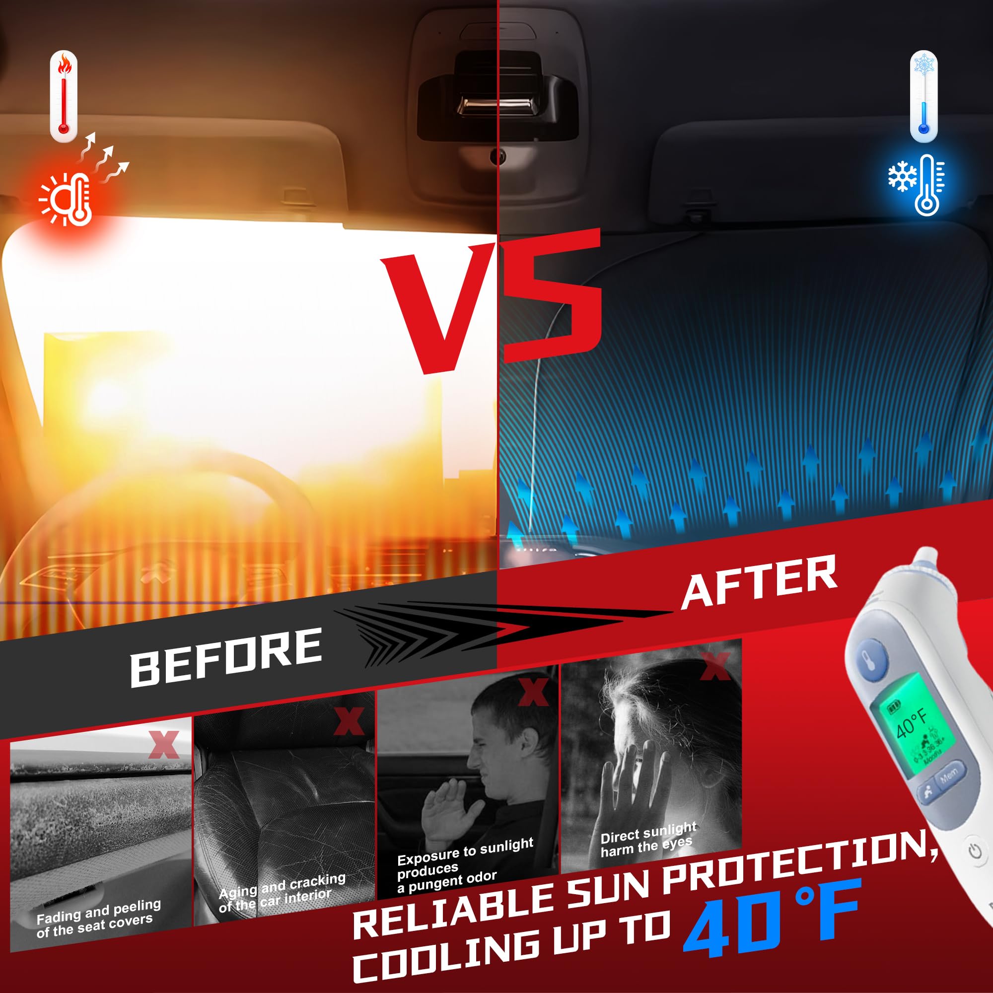 **Custom Fit Windshield Sun Shade for Honda Accord Sedan 2018-2025 | Foldable Car Sunshade Blocks 99% UV Rays & Heat | Automotive Interior Protector for Parking & Outdoor Use**
