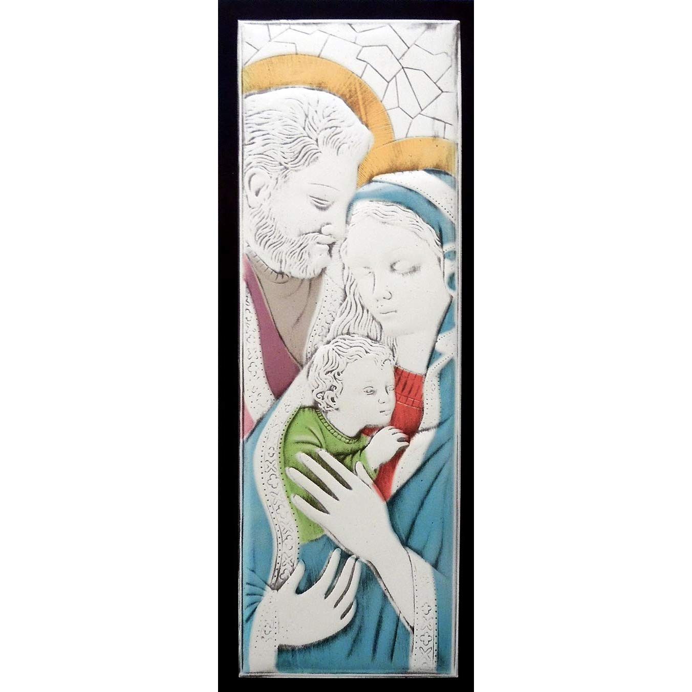 Religious Gifts - Catholic Holy Family Blue Aluminum Wall Figurine - Perfect for Home Decor, Church Altar & Spiritual Gifting