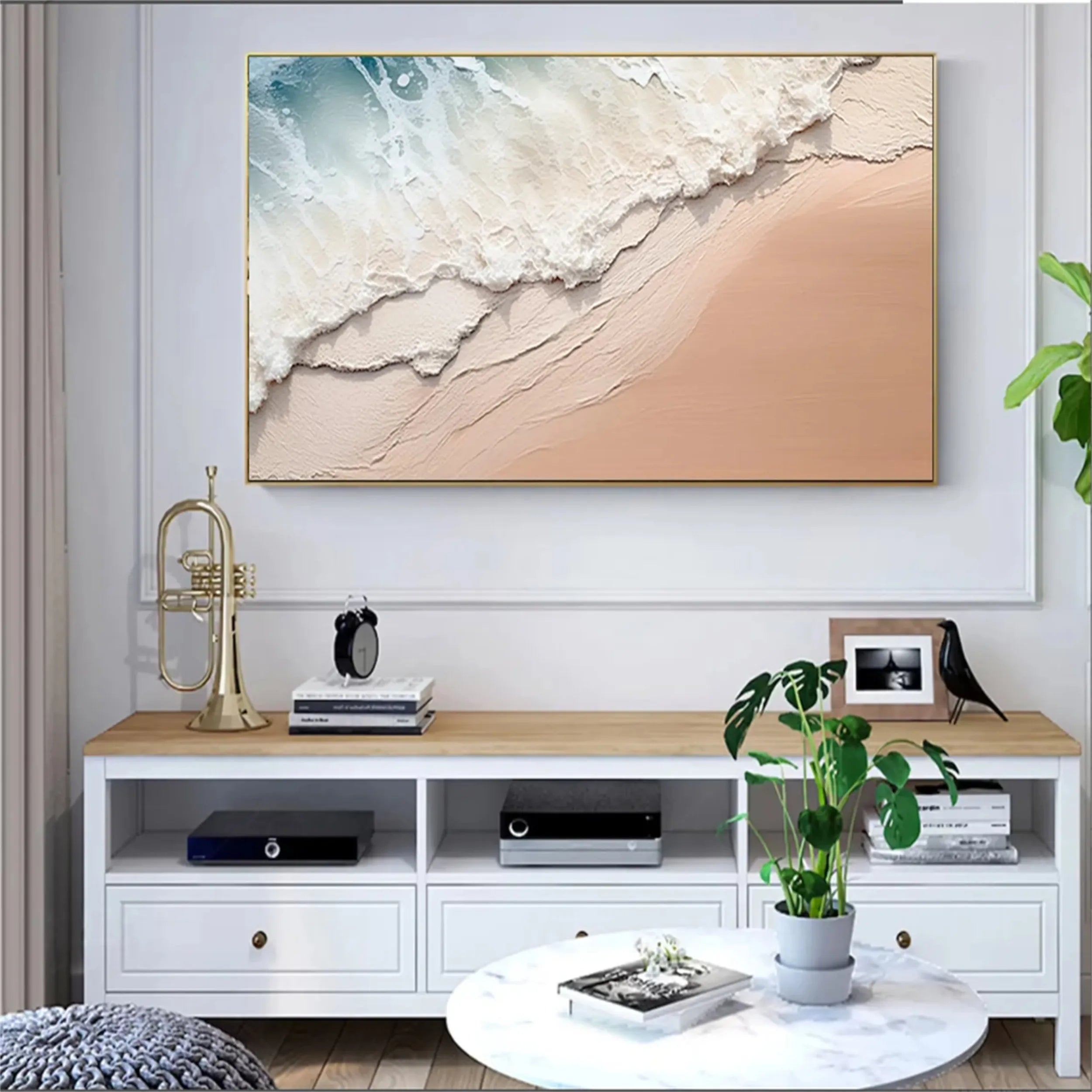 Ocean and Sky Painting #OS117 - Stunning Seascape Wall Art for Home & Office Decor - Perfect for Living Room, Bedroom, or Beach House