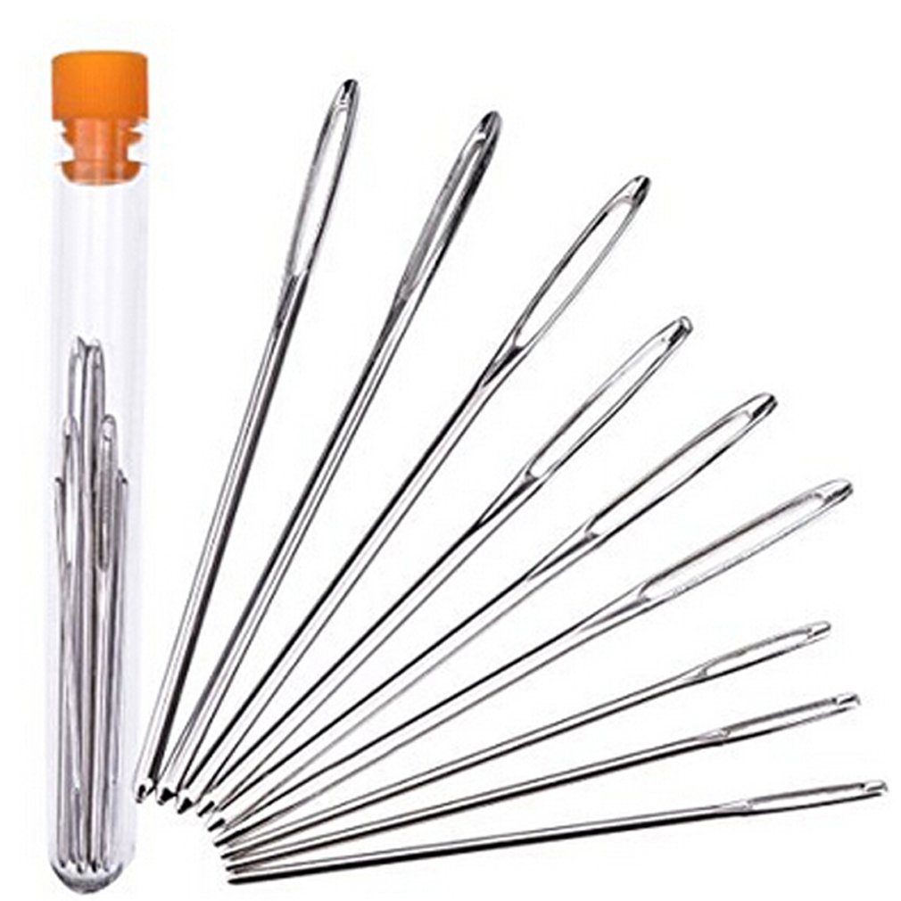 9Pcs Big Eye Beading Needles - Stainless Steel Sewing & Embroidery Needles for Jewelry Making, Cross Stitch, and Handicrafts | Durable & Flexible Crafting Tools