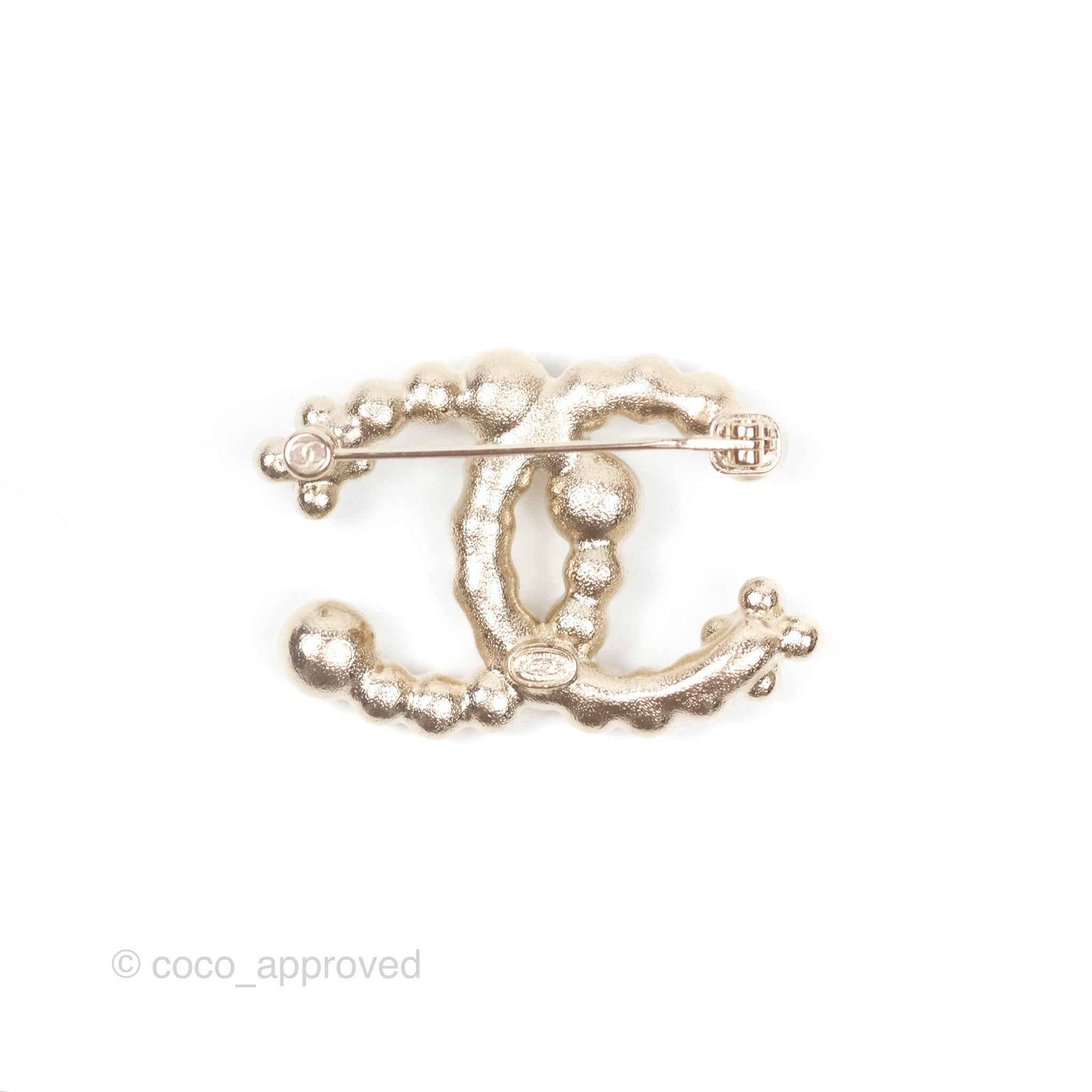 Chanel CC Logo Resin Crystal Brooch in Gold Tone - 23A Collection | Elegant Accessory for Women's Jackets, Bags & Formal Attire