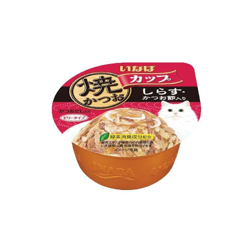 INABA CIAO Golden Cup Flavored Wet Cat Food - Grain-Free Tuna & Chicken Recipe - 65g/80g Cans for Adult Cats - Perfect for Mealtime, Travel & Treats
