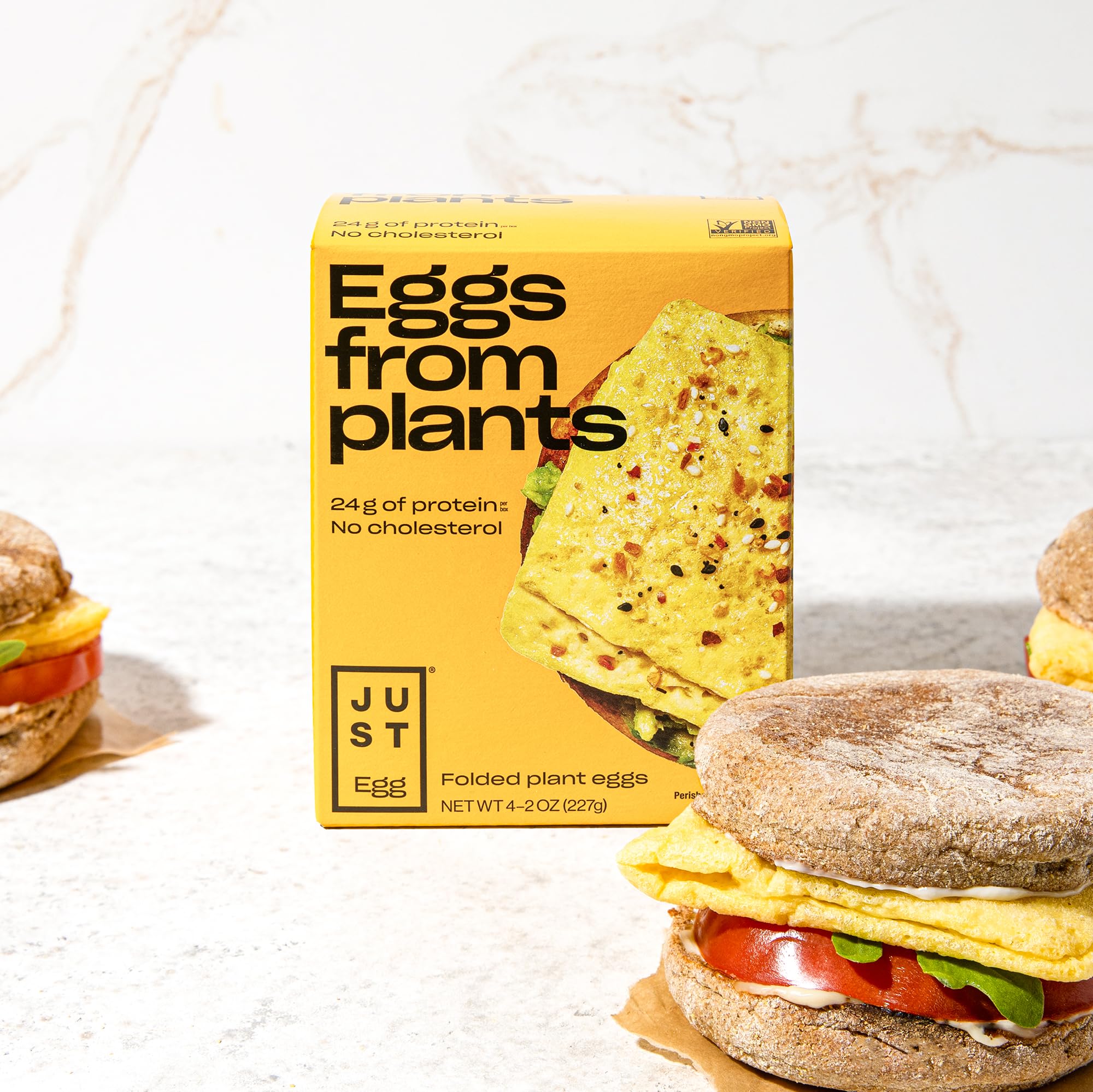 JUST Plant Based Egg Patties - Vegan Breakfast Sandwich - 4 Count (2 oz) - Perfect for Quick Breakfast, Sandwiches, and Meal Prep