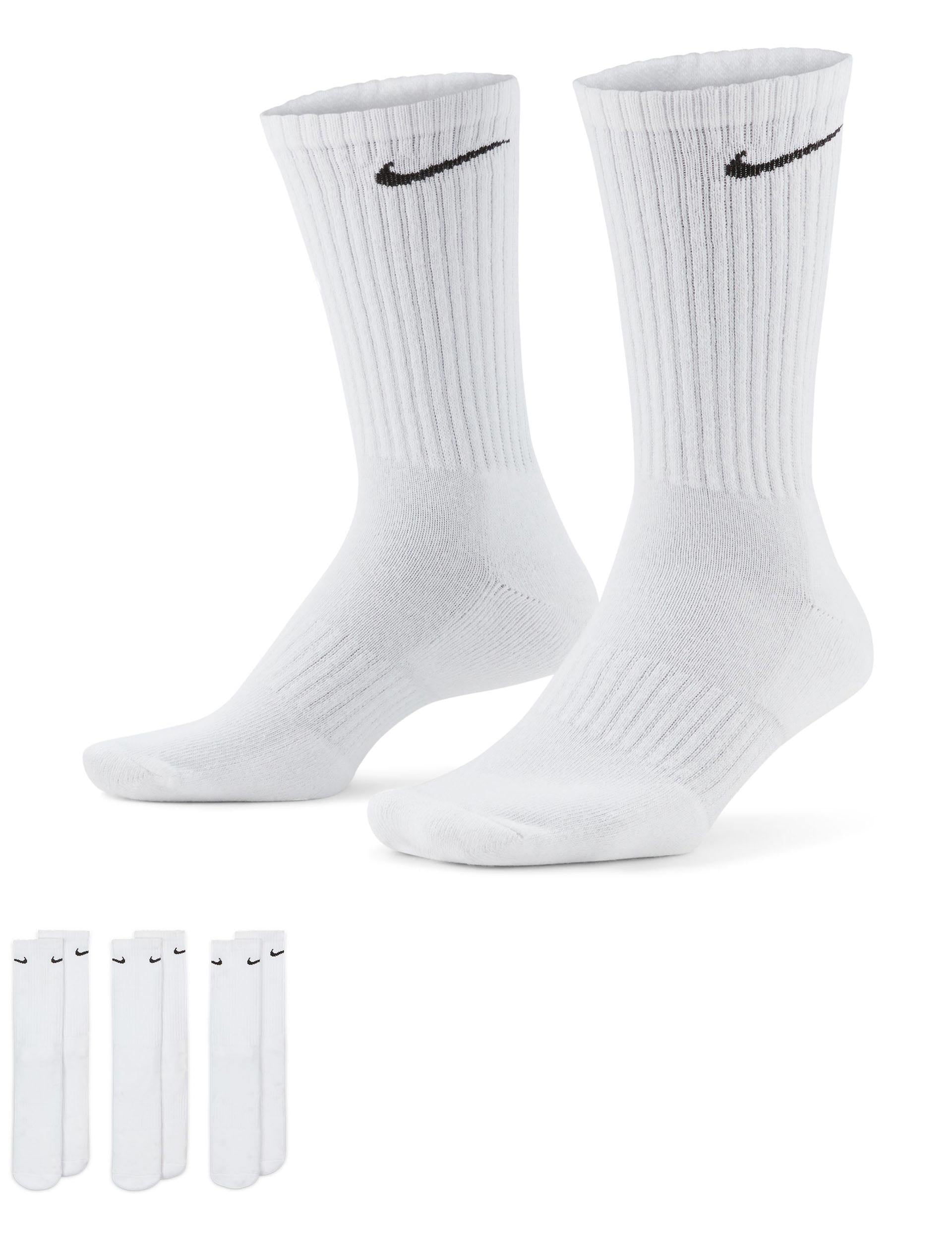 Breathable Cushioned Training Crew Socks (3 Pairs) - White & Black for Men & Women - Perfect for Running, Gym Workouts & Everyday Comfort