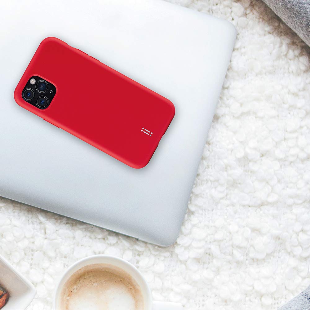aiino - Heavy Duty Shockproof Silicone Case for iPhone 11 Pro Max with Soft Microfiber Lining | Perfect for Outdoor Activities, Work & Travel (Red)