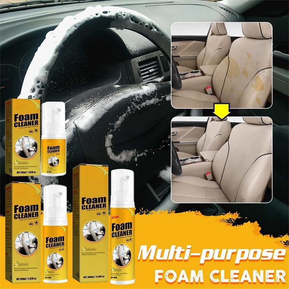 Chromostas Heavy Duty All-Purpose Foam Cleaner Spray - Powerful Car Interior Stain Remover (60ml) | Multi-Surface Cleaner for Auto Upholstery, Seats & Dashboard | Ideal for Car Detailing & Home Cleaning