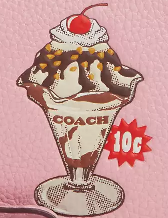 Coach Corner Zip Wristlet with Sundae Graphic - Stylish Crossbody Wallet for Women, Perfect for Everyday Use, Travel & Shopping