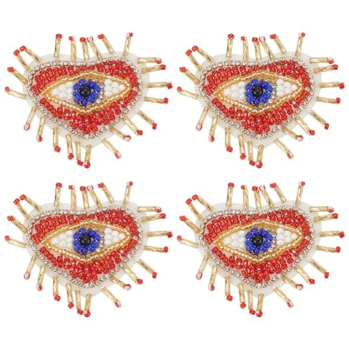 Orange Evil Eye Beaded Patches