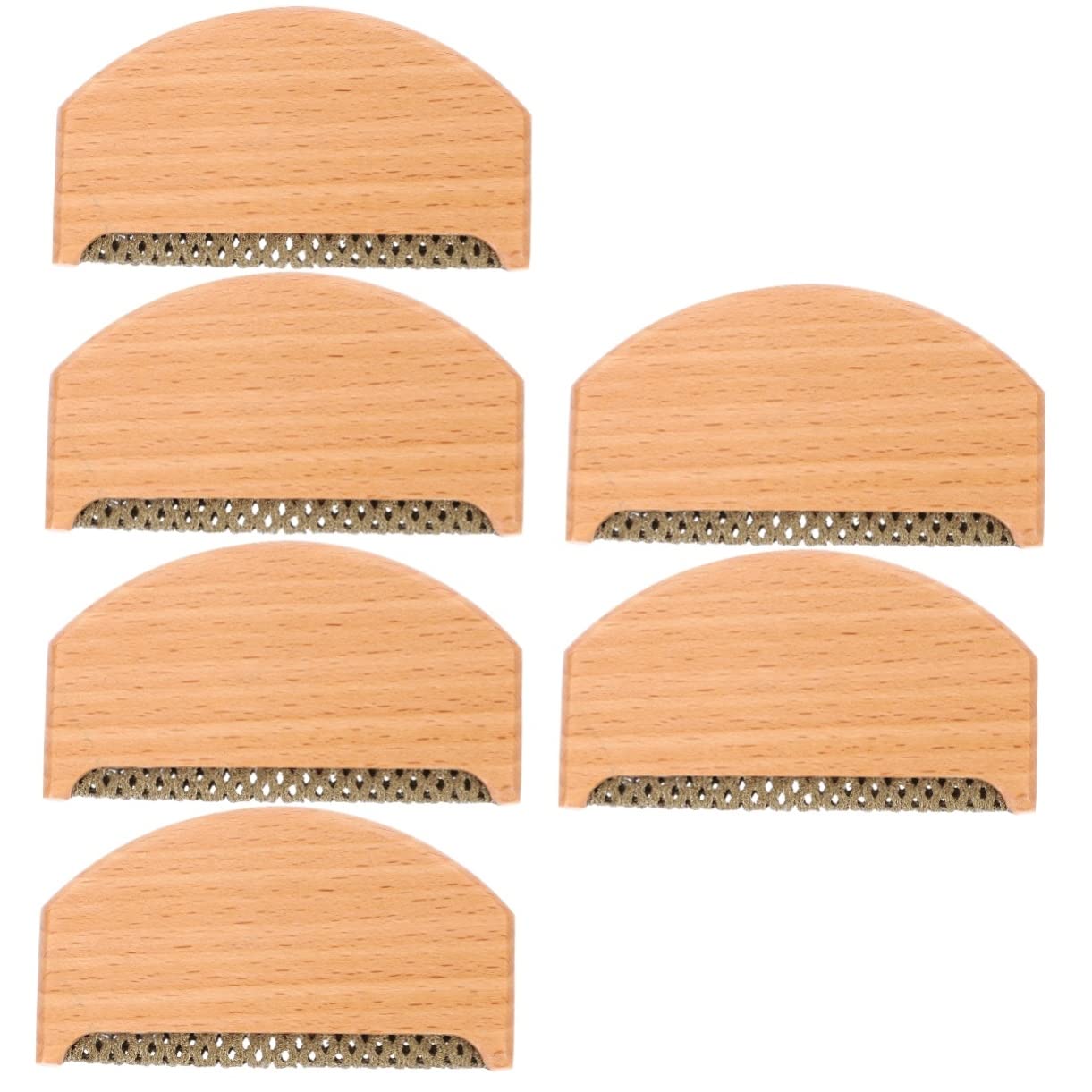 Minkissy 6-Piece Natural Pig Hair Nail Brush Set - Multi-Functional Cleaning Brush for Nails, Cuticles & Accessories - Light Brown Frosted Wood Handle - Perfect for Salons, DIY Manicures & Home Nail Care