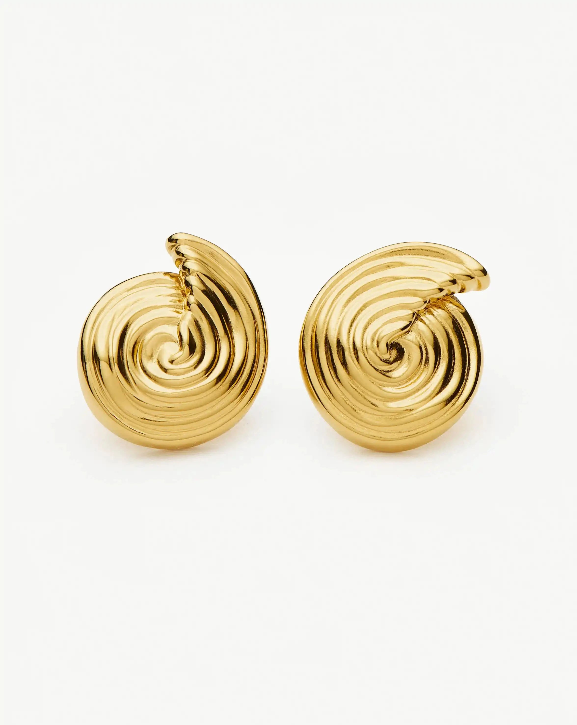 18k Gold Plated Spiral Small Stud Earrings for Women - Minimalist Elegant Jewelry for Everyday Wear, Date Night & Gift Giving