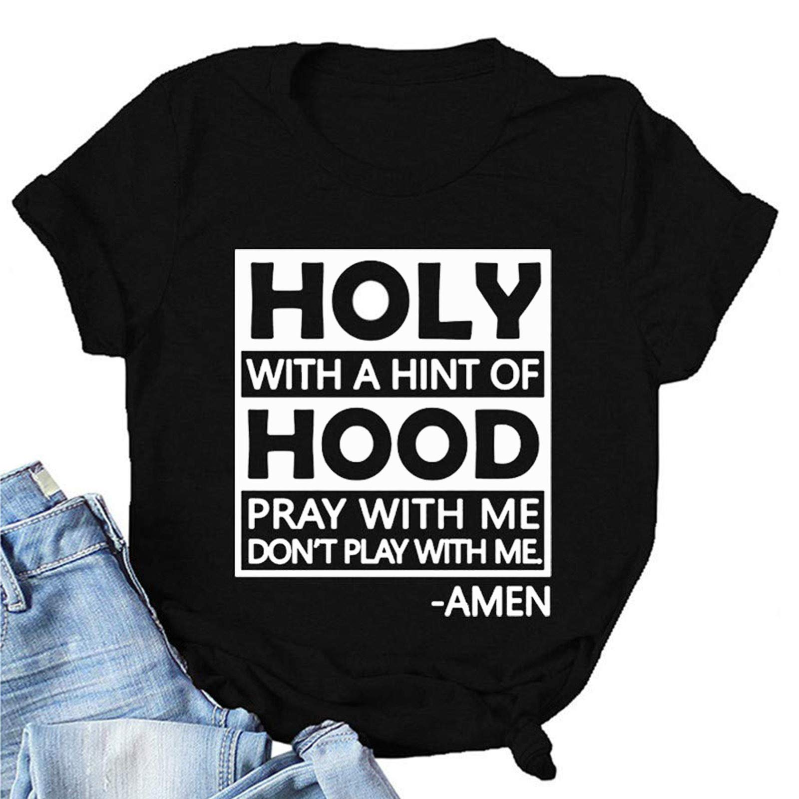 Women's Short Sleeve Graphic Printed T-Shirt - Casual Crewneck Novelty Tee for Everyday Wear, Outings & Summer Fashion