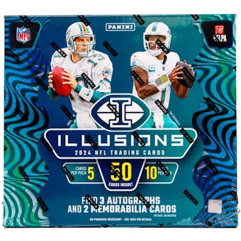 2024 Panini Illusions Football Hobby Box - 24 Packs with Autographs & Memorabilia Cards - Collectible Trading Cards for NFL Fans - Perfect for Sports Collectors, Fantasy Football Enthusiasts, and Gift Giving