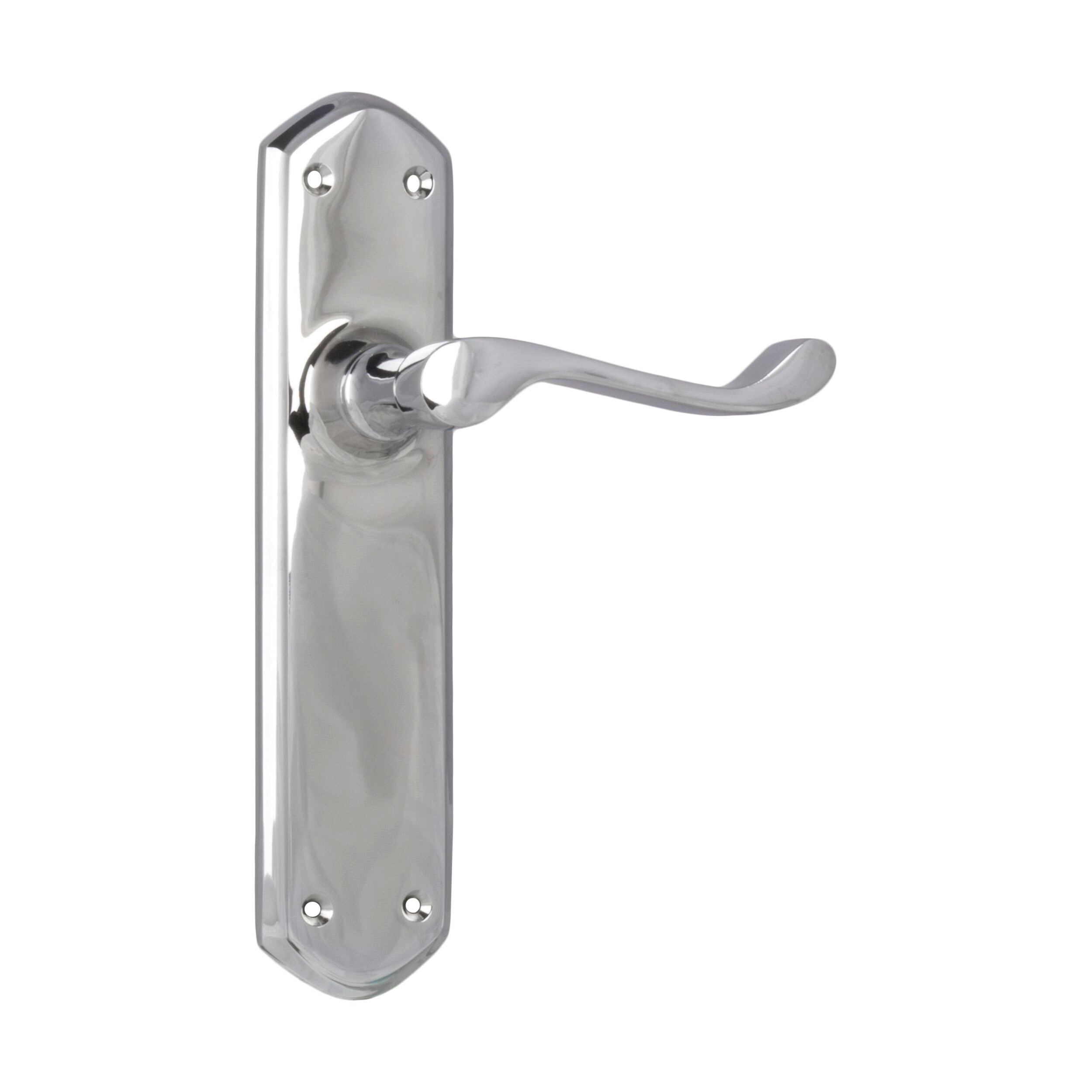 0890 Windsor Door Lever Latch Pair - Chrome Plated (H200xP60xW45mm) | Interior/Exterior Door Hardware for Homes & Offices