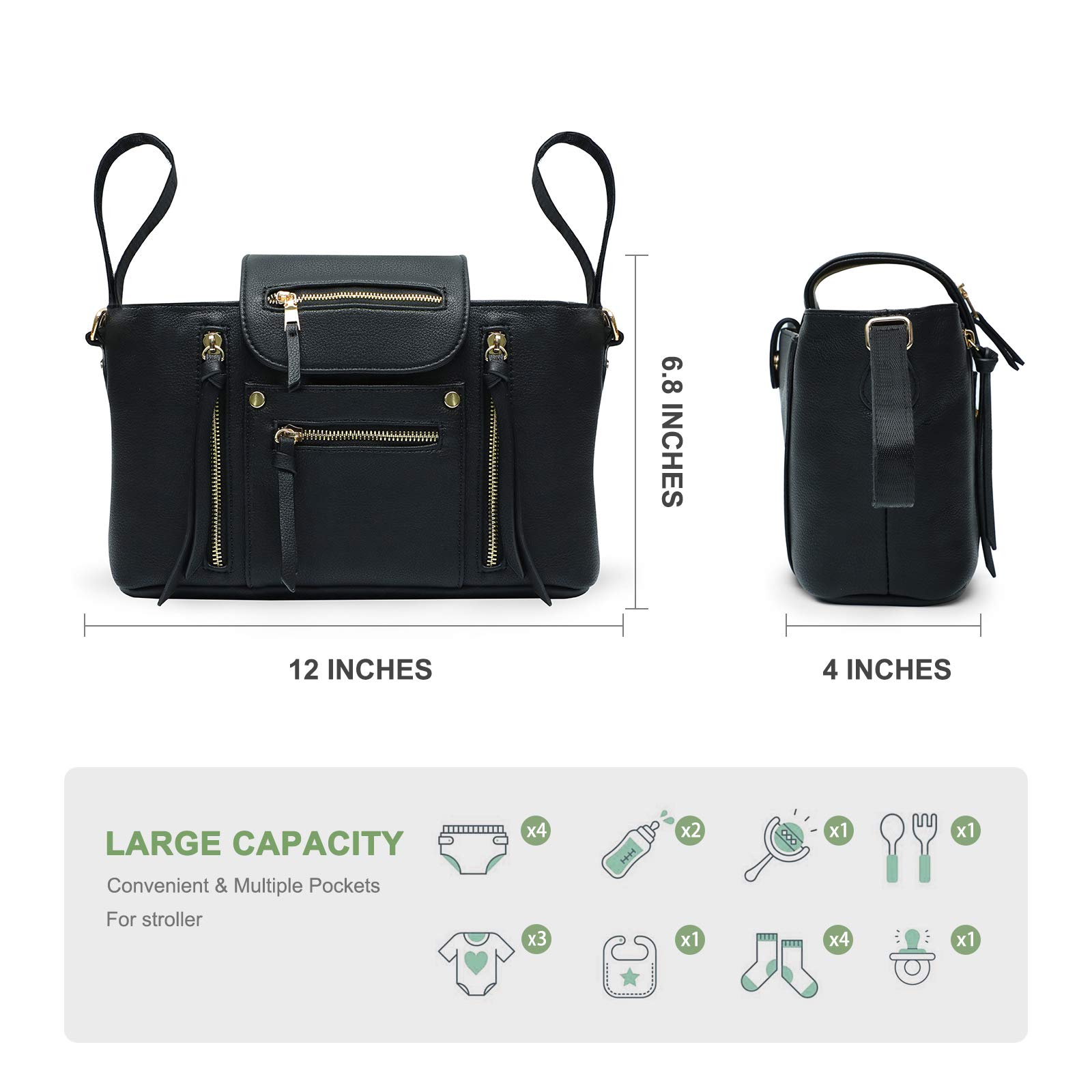 Premium Leather Diaper Backpack for Moms - Stylish Baby Bag with Changing Pad & Stroller Organizer | Perfect for Travel, Daycare & On-the-Go Parenting