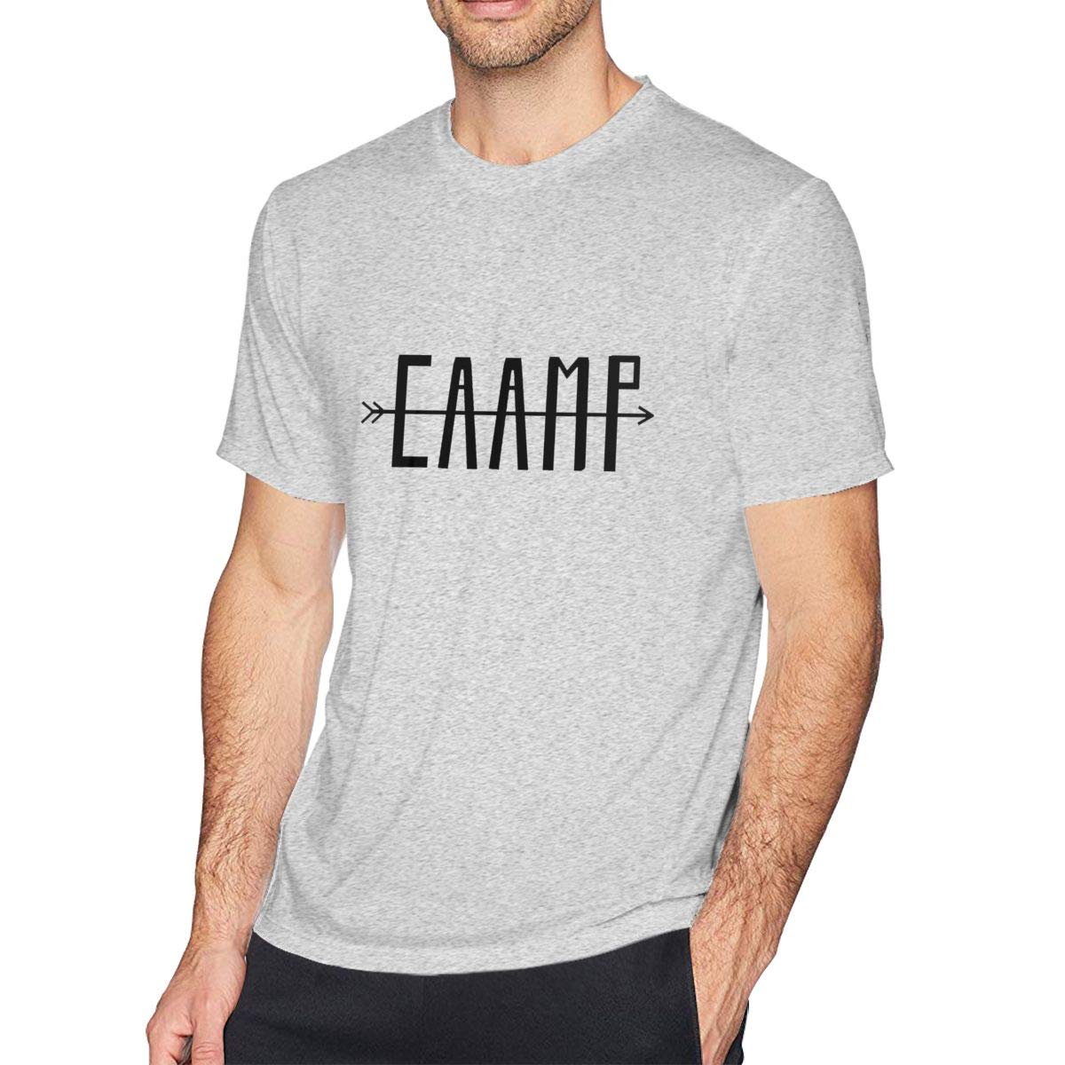 Custom Comfortable Camping T-Shirts for Men - Soft O-Neck Short Sleeve Tee Shirts (Gray) - Perfect for Outdoor Adventures, Hiking & Casual Wear