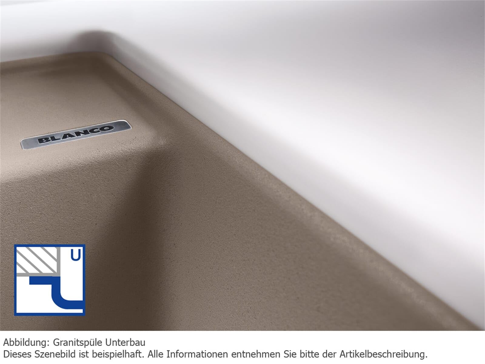 BLANCO 518529 Dalago Undermount Kitchen Sink in Coffee Brown, 50 cm - Perfect for Modern Cabinets & Small Kitchens