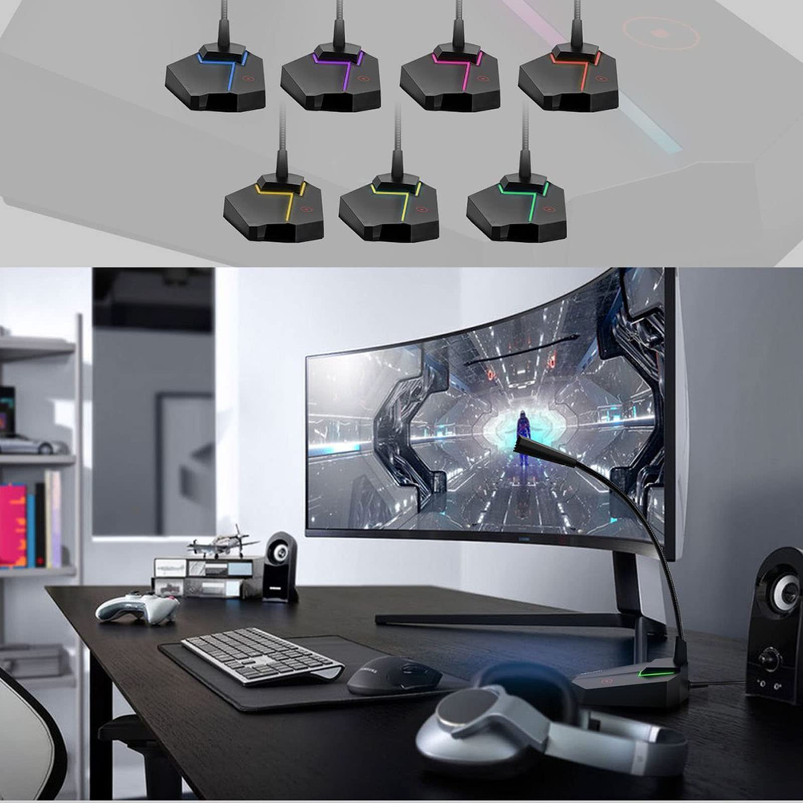 Adjustable USB Computer Microphone with High Sensitivity - Noise Cancelling PC Gaming Mic for Desktop/Laptop - Perfect for Streaming, Zoom Calls & Online Meetings