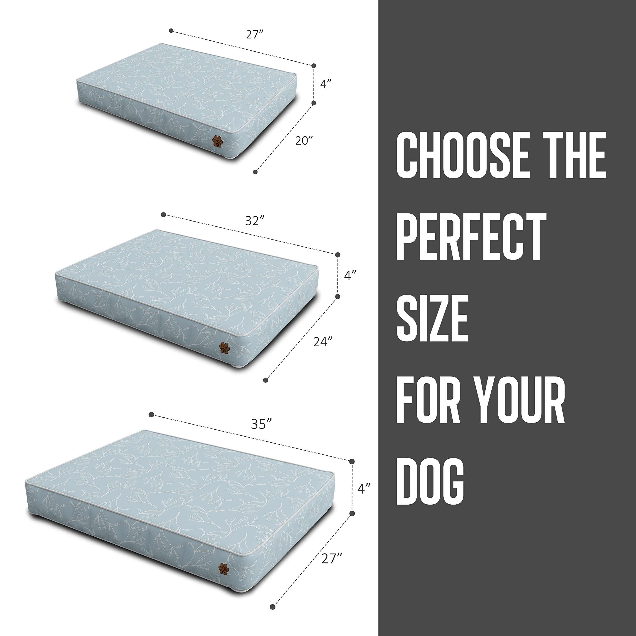 Premium Orthopedic Dog Bed for Large, Medium & Small Dogs - Soft Plush Pet Mattress with Removable Washable Cover, Waterproof & Non-Slip Bottom - Ideal for Crates, Floors & Home Use (Pattern 07, Small)