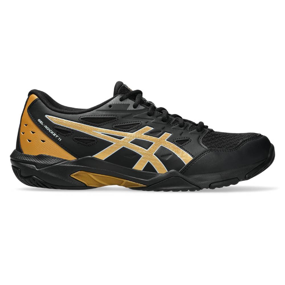 ASICS Gel Rocket 11 Wide Men's Volleyball Shoes - Indoor Court Shoes for Badminton, Squash & Tennis - Non-Marking Rubber Sole (Black/Piedmont Grey) - Perfect for Gym, Sports & Casual Wear