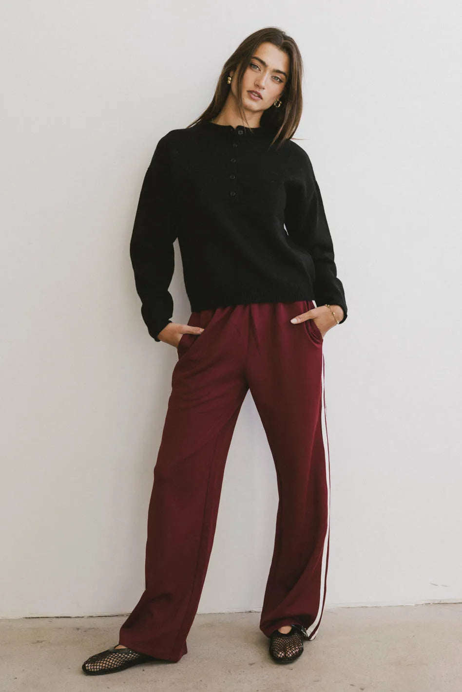 Meli Black Button Front Knit Sweater for Women | Cozy Winter Pullover | Perfect for Casual Outfits, Office Wear & Holiday Gatherings