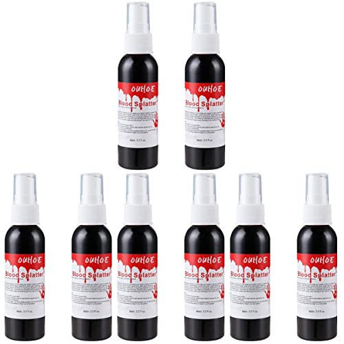 FRCOLOR 8 PCS Halloween Fake Blood for Costumes - Realistic Zombie Makeup & Scary Fake Blood for Halloween Cosplay, Party, and Horror Movie Effects