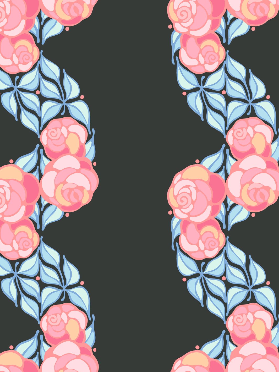 Barbie™ Groovy Floral Stripe Wallpaper - Charcoal Grey Peel and Stick Removable Wallpaper for Bedroom, Nursery, Living Room Decor