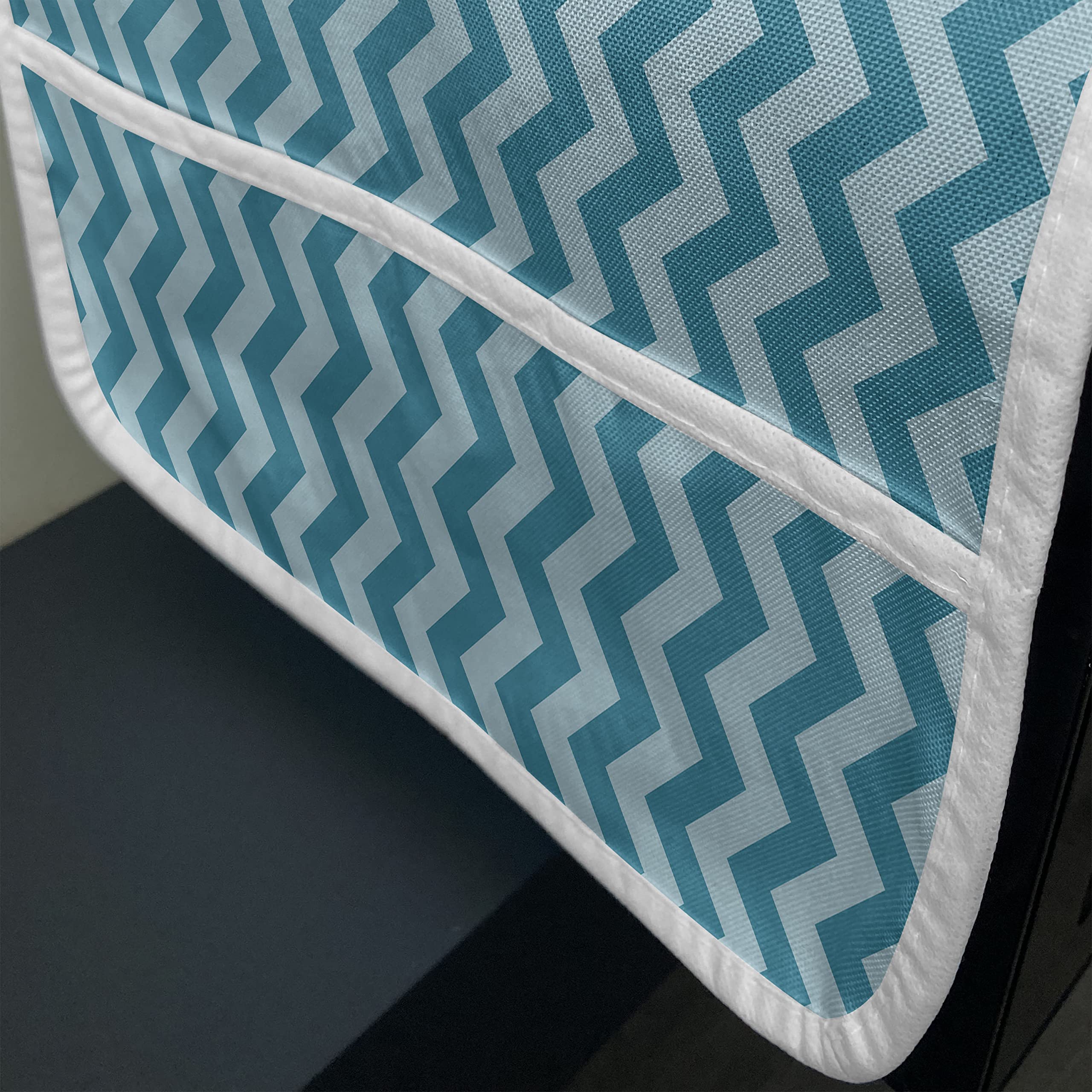 Ambesonne Chevron Microwave Oven Cover - Waterproof Kitchen Organizer with Pockets, 36