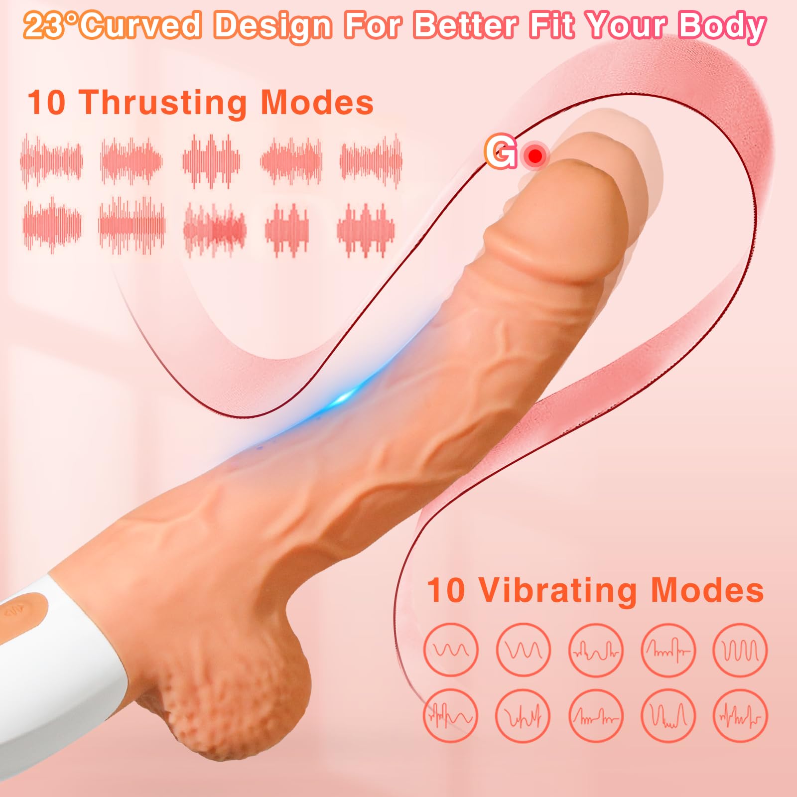 Premium Remote Control Thrusting Dildo Machine for Women - 10 Vibration & Thrusting Modes, G-Spot & Clitoral Stimulation, Strong Suction Cup, Body-Safe Silicone Adult Sex Toy - Perfect for Solo Play, Couples Fun & BDSM Exploration