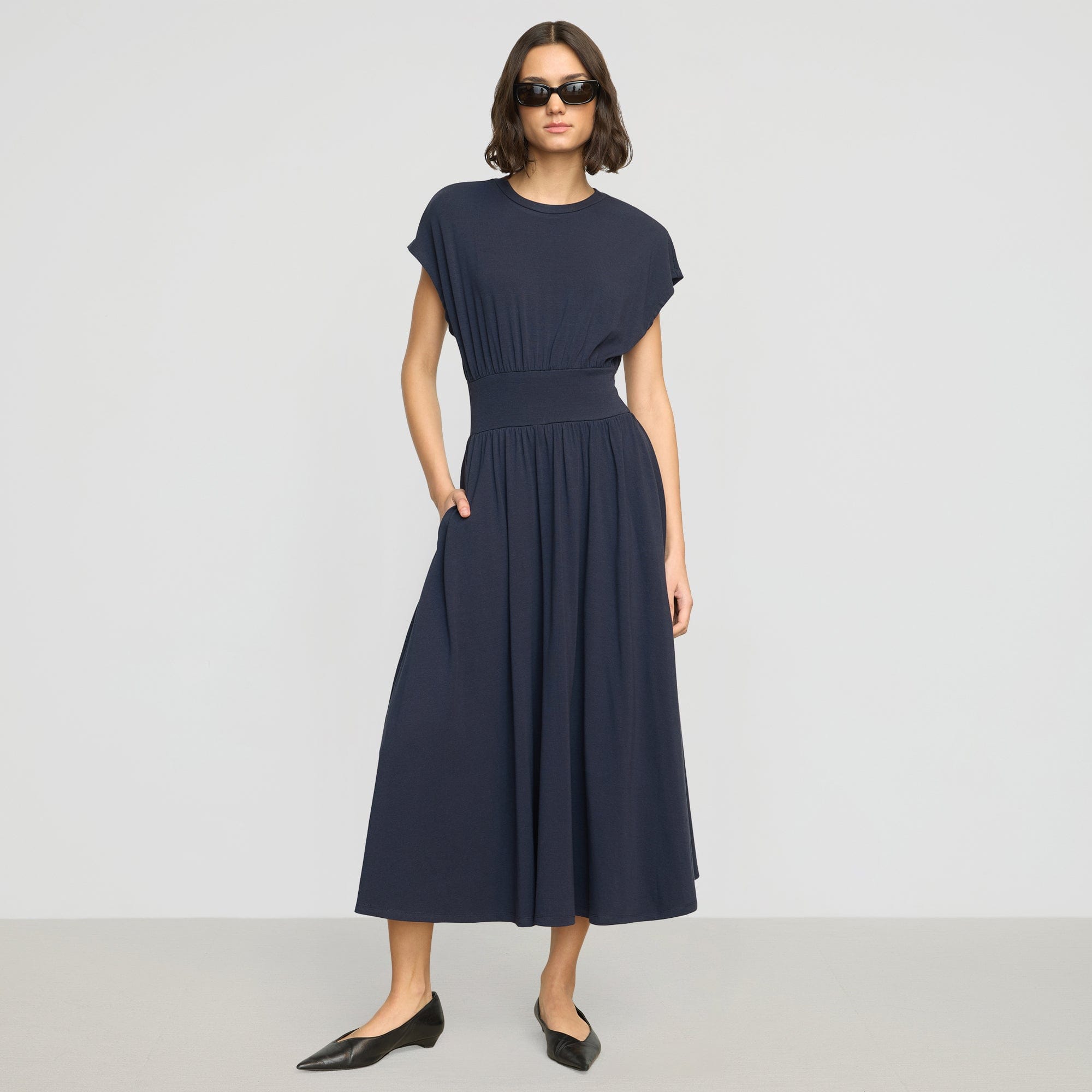 Prima Jersey Midi Dress - Women's Flowy Casual Summer Dress with Pockets | Perfect for Beach, Vacation & Everyday Wear