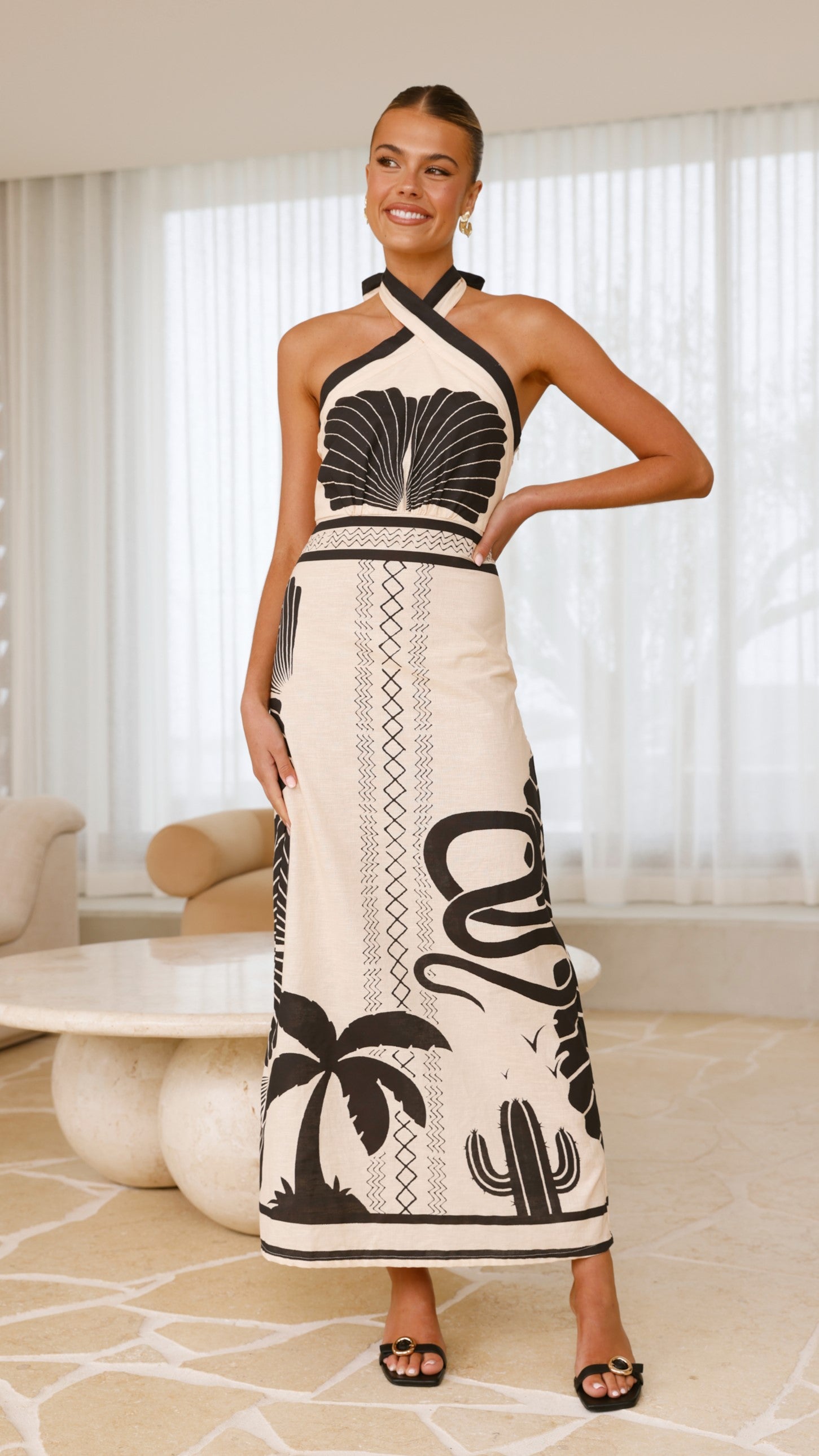 Boe Halter Maxi Dress - Floral Print Summer Beach Dress | Women's Boho Chic Long Dress for Vacation, Pool Party & Outdoor Events