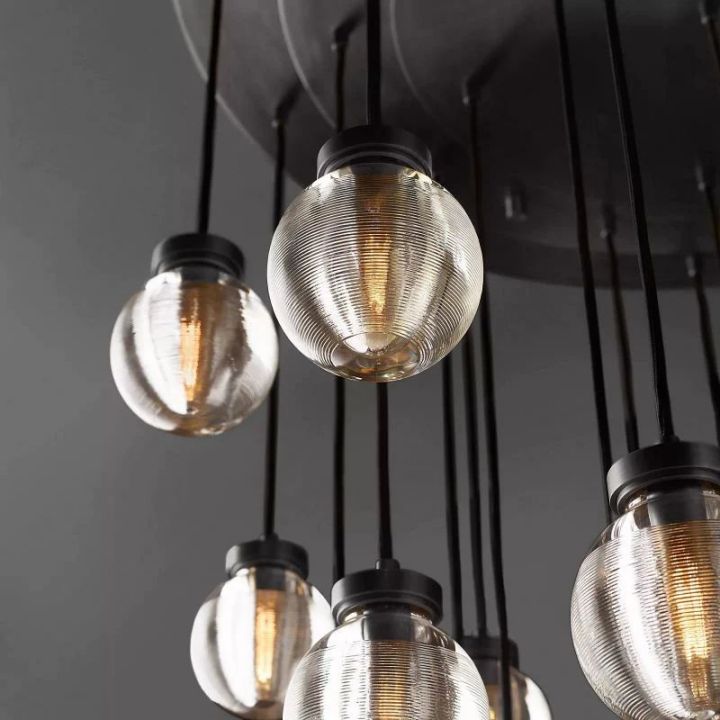 Augety Modern Spherical Round Chandelier - 38 Inch Contemporary Lighting Fixture for Dining Room, Living Room, Bedroom & Foyer