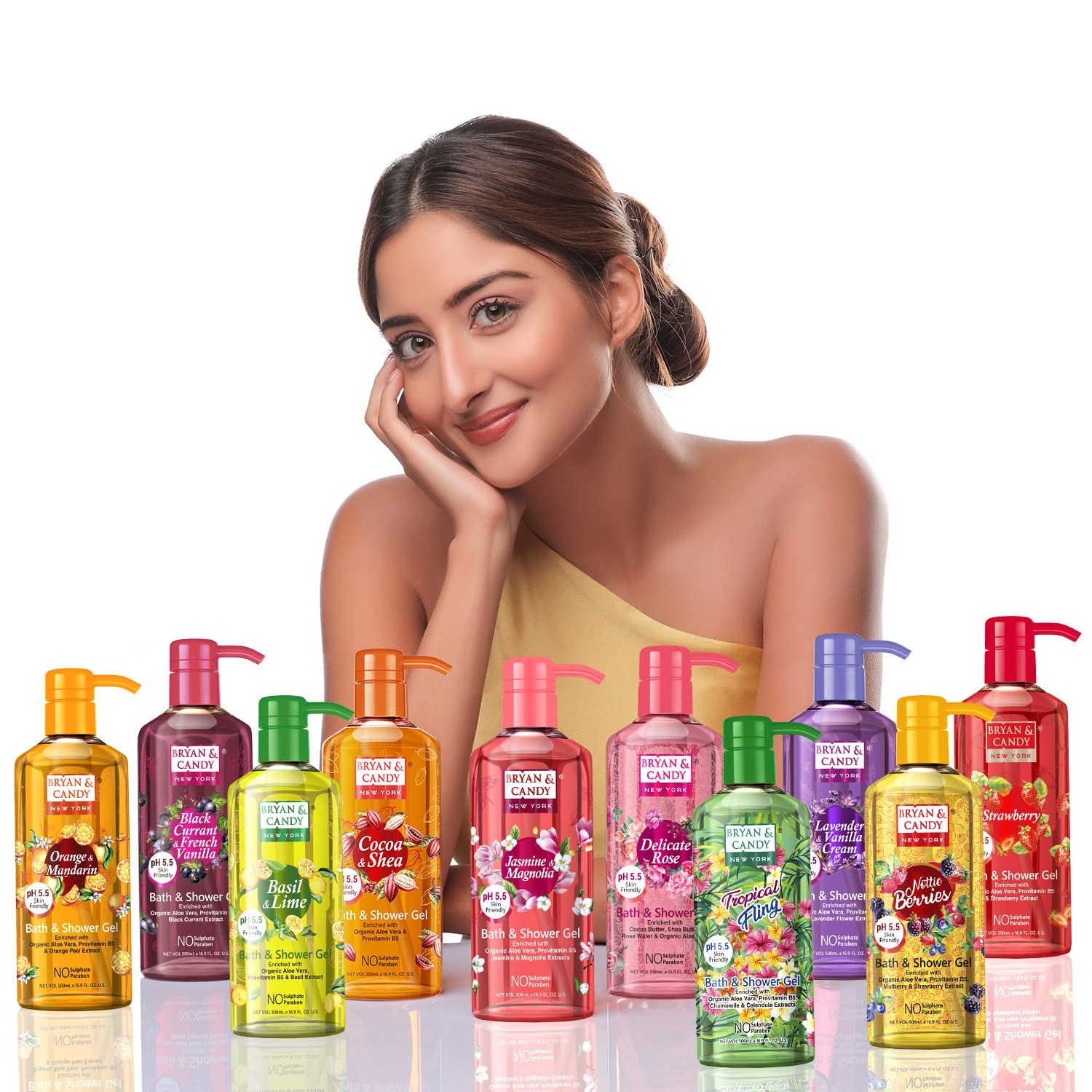 Bryan & Candy Aloe Vera Shower Gel - Gentle Moisturizing Body Wash for Soft, Supple Skin | Basil & Lime Scented | 500ml | Perfect for Daily Hydration & Relaxing Bath Time