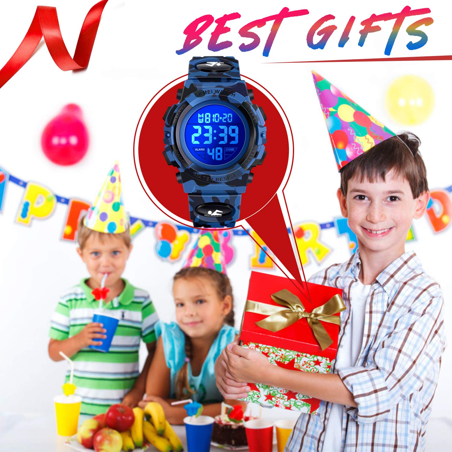 ATIMO Kids Digital Sports Watch - Waterproof LED Display, Alarm, Stopwatch - Perfect for Boys & Girls - Ideal for School, Sports, and Outdoor Activities