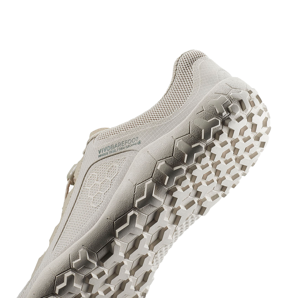 Vivobarefoot Primus Trail FG 3.5 Men's Barefoot Shoes - Lightweight Hiking & Trail Running Shoes for Men - Silver Birch Color - Perfect for Outdoor Adventures & Natural Movement