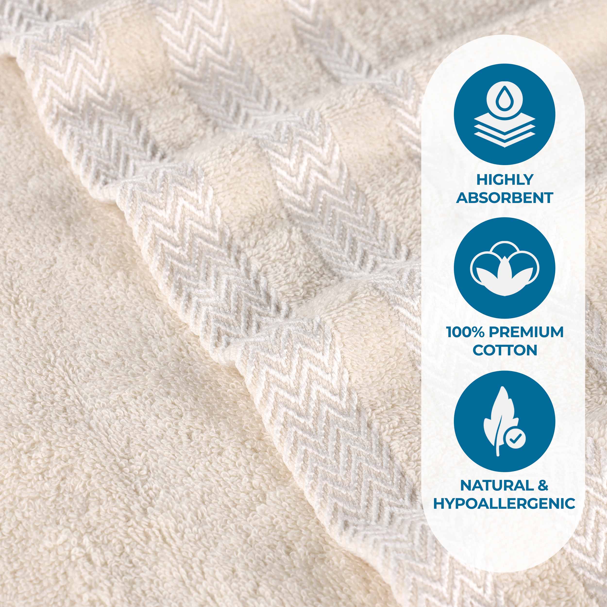 Premium 6-Pack Hays Cotton Soft Medium Weight Hand Towels - Absorbent & Quick-Drying for Kitchen, Bathroom & Guest Use