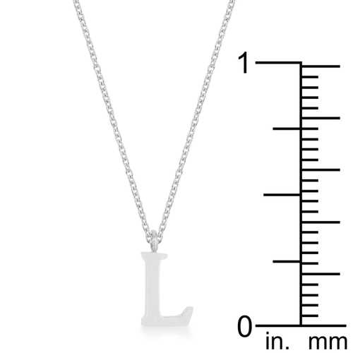 Elaina Rhodium Plated Stainless Steel Initial Necklace for Women - Personalized Letter L Pendant Jewelry Gift for Mom, Wife, Girlfriend | Perfect for Birthdays, Anniversaries & Valentine's Day