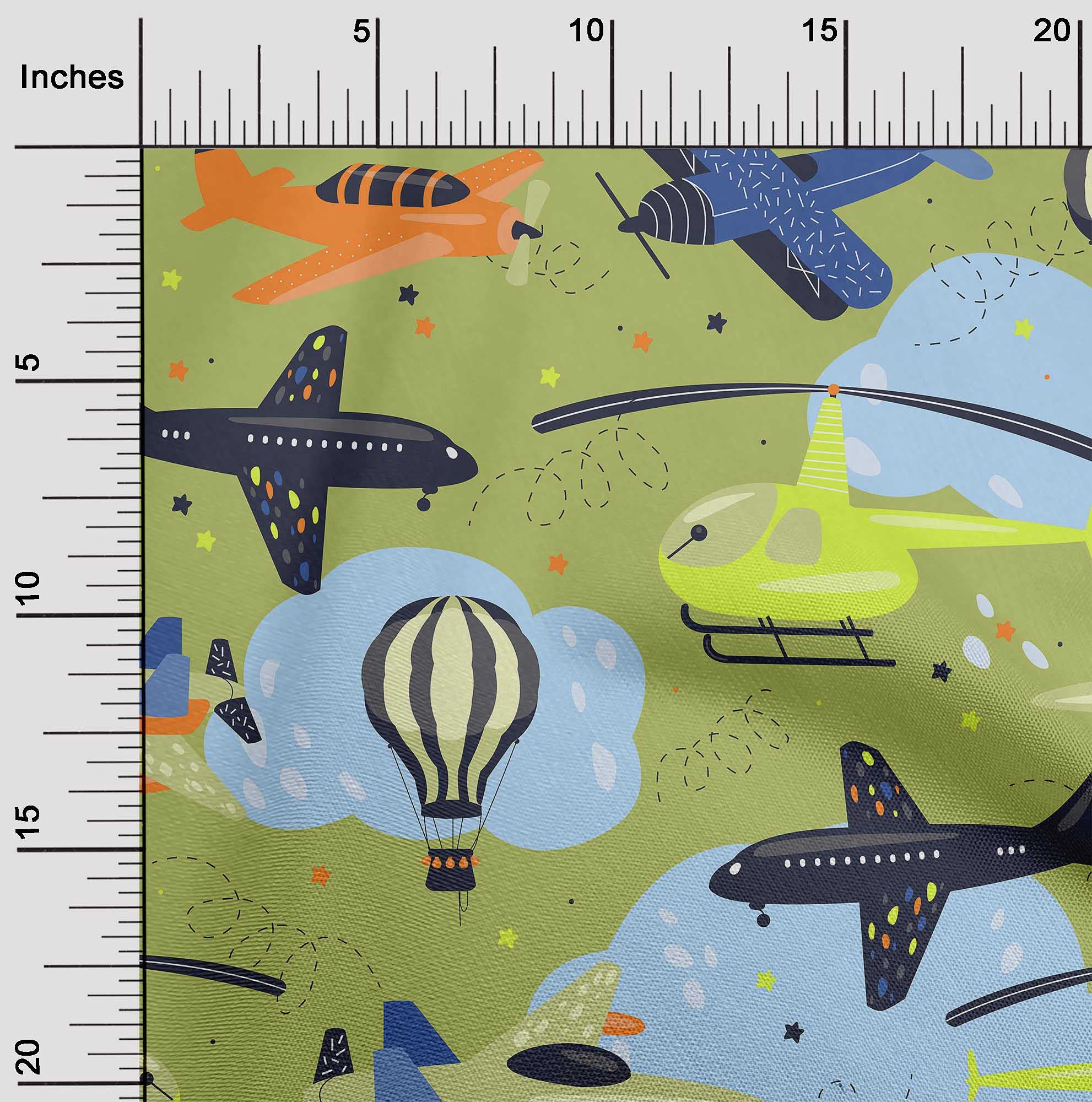 Premium 100% Cotton Poplin Fabric - Olive Green Airplane Print for Nursery, Kids Quilting & Sewing Projects | 56 Inch Wide by The Yard | Perfect for DIY Baby Blankets, Curtains & Home Decor