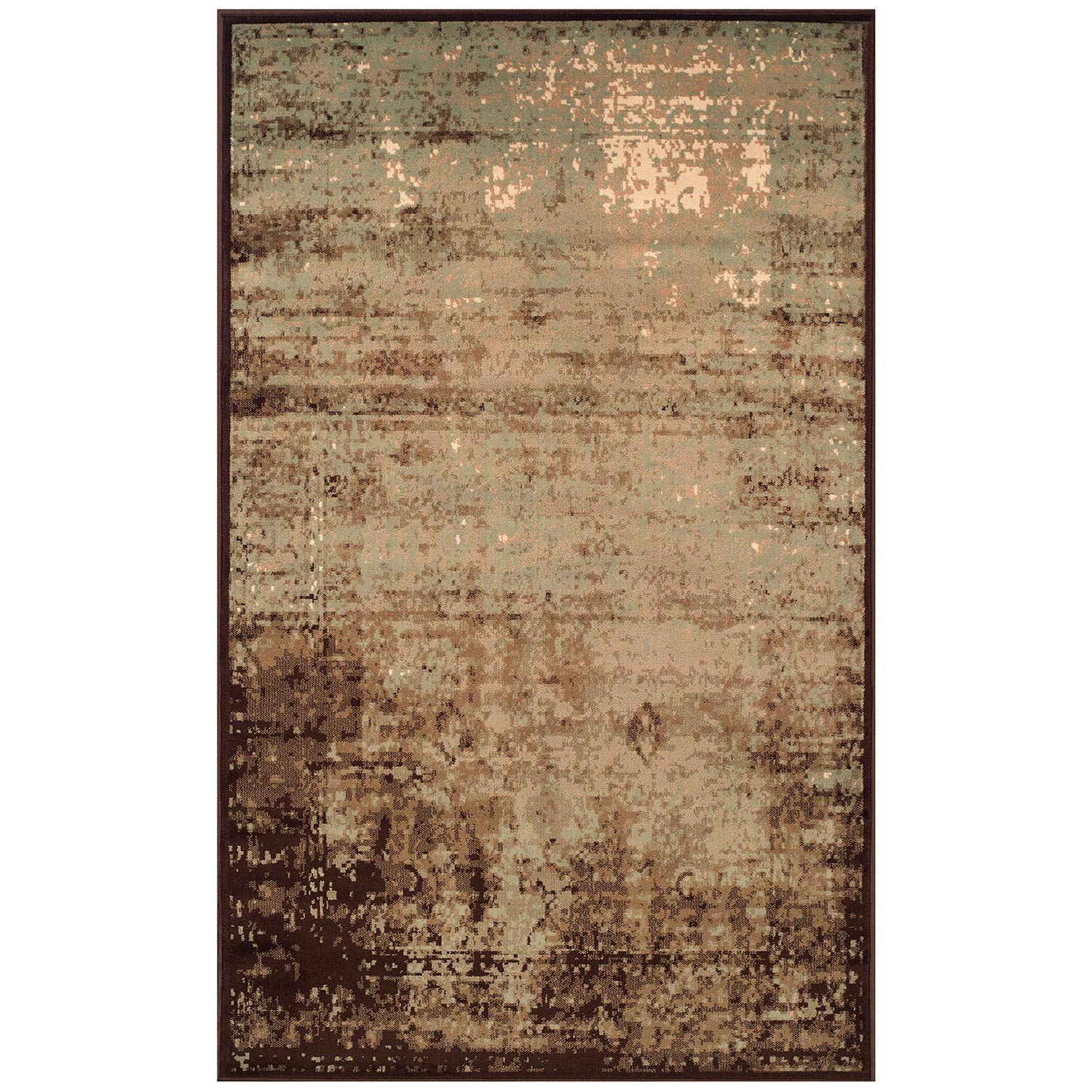 BNM 5' x 8' Modern Abstract Area Rug - Non-Slip Jute Backing, Acid Wash Design for Living Room, Bedroom, Office & More | Slate Color Indoor Floor Mat for Home Decor