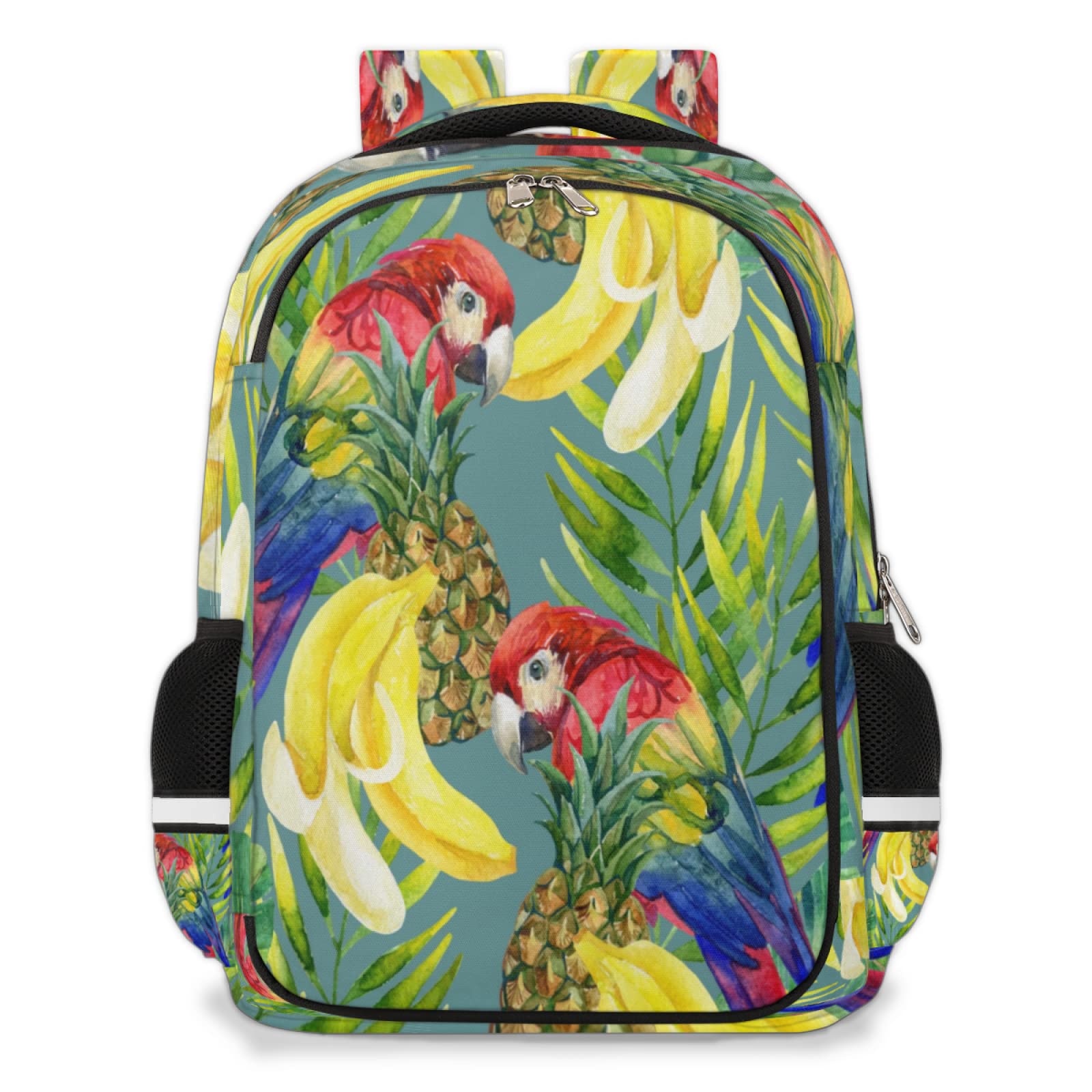 Lightweight Waterproof Parrot Banana Laptop Backpack - 17 Inch Travel & School Backpack with Multiple Pockets - Perfect for College Students, Commuting & Outdoor Adventures